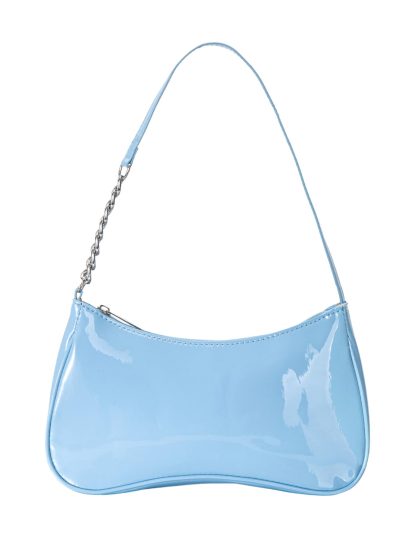 Patent leather asymmetric chain underarm bag - Image 4