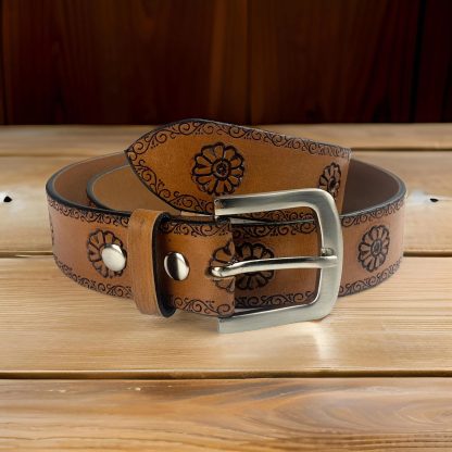 Hand-carved leather belt - Image 4