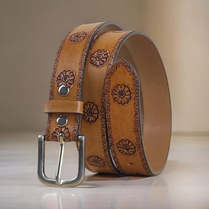 Hand-carved leather belt - Image 3