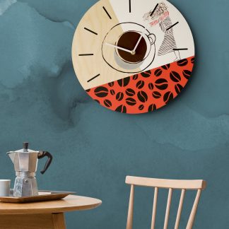 Coffee theme art wall clock