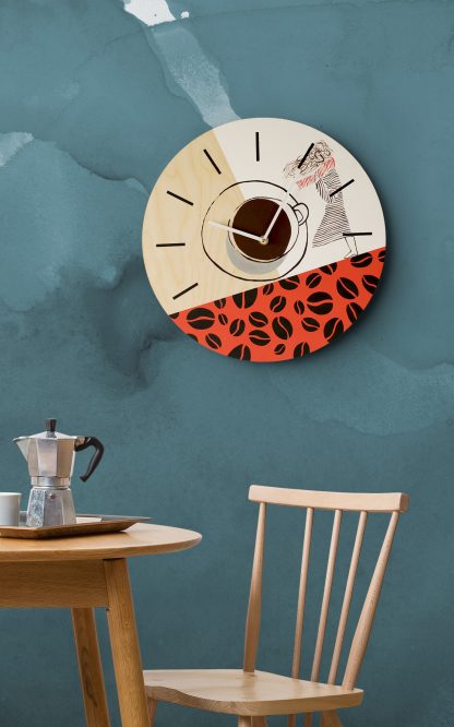 Coffee theme art wall clock
