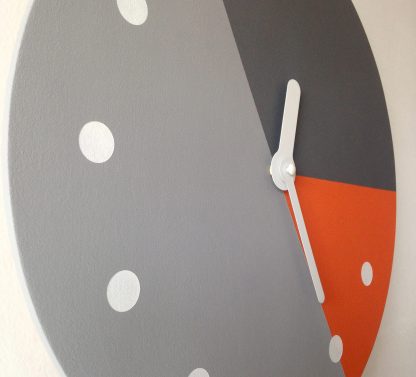 Contrast color geometric patchwork wooden wall clock - Image 6