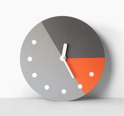 Contrast color geometric patchwork wooden wall clock - Image 5