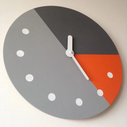 Contrast color geometric patchwork wooden wall clock - Image 3