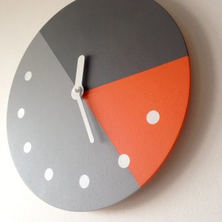 Contrast color geometric patchwork wooden wall clock