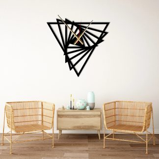 Geometric triangular spiral wall clock