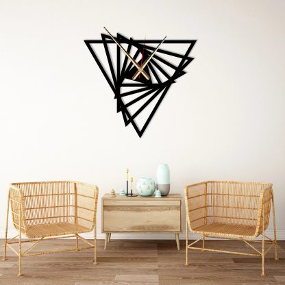 Geometric triangular spiral wall clock