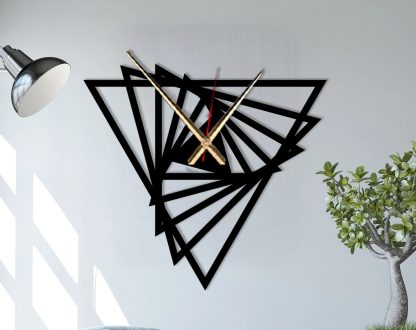 Geometric triangular spiral wall clock - Image 5