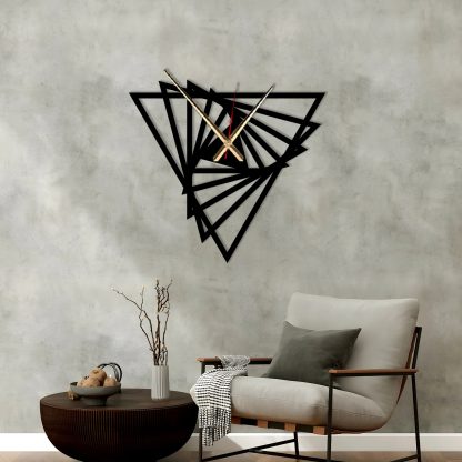 Geometric triangular spiral wall clock - Image 2