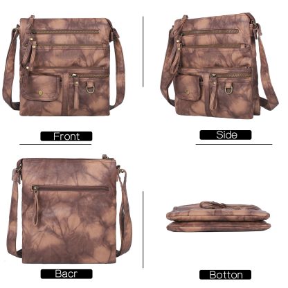 Vintage distressed multi-zip crossbody bag - Image 3