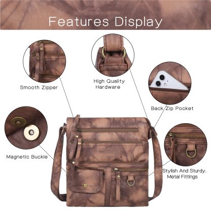 Vintage distressed multi-zip crossbody bag - Image 2