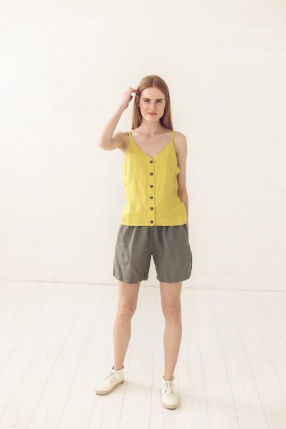 Women's Linen Button Front Camisole - Image 4