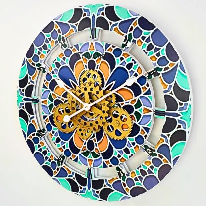 Colorful Art Gear Wall Clock - Image 5