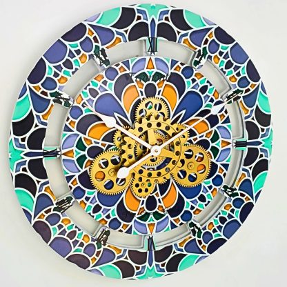 Colorful Art Gear Wall Clock - Image 4
