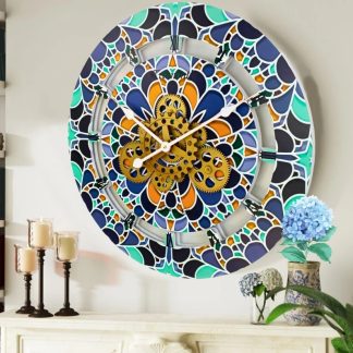 Colorful Art Gear Wall Clock