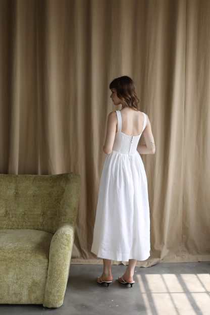 Women's midi linen dress - Image 4