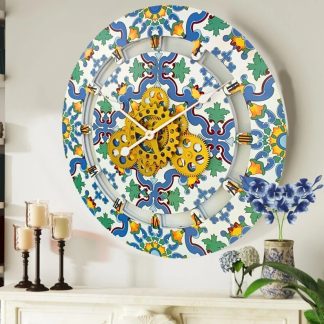 Flower Art Gear Wall Clock
