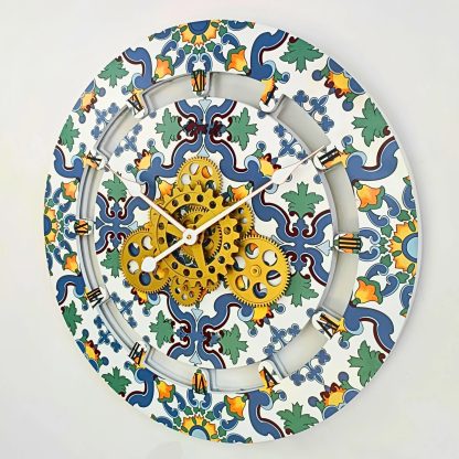 Flower Art Gear Wall Clock - Image 2