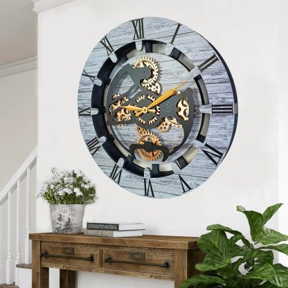 Industrial style mechanical aesthetic gear art wall clock - Image 3
