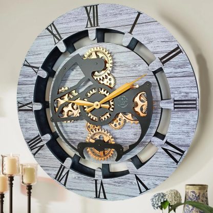 Industrial style mechanical aesthetic gear art wall clock - Image 2