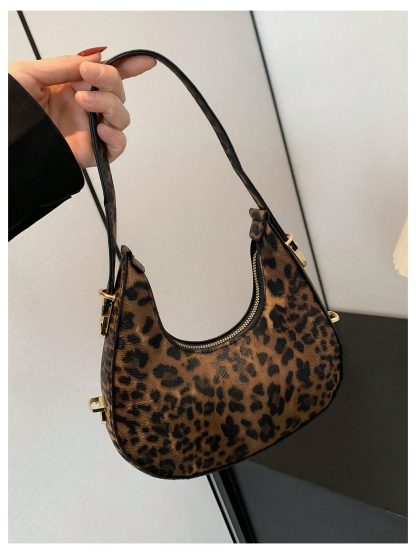 Leopard print hobo underarm bag - Image 4