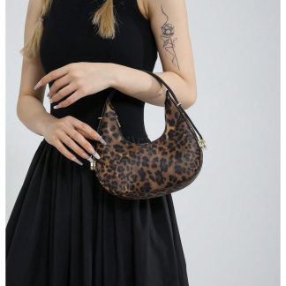 Leopard print hobo underarm bag