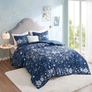 Indigo floral bedding