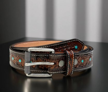 Carved and inlaid turquoise belt - Image 6