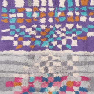Colorful collage-style handmade carpet