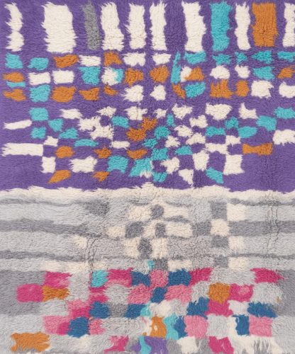 Colorful collage-style handmade carpet