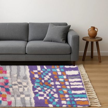 Colorful collage-style handmade carpet - Image 2