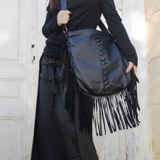 Dark style tassel decorative shoulder bag