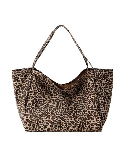 Leopard print oversized tote bag - Image 5