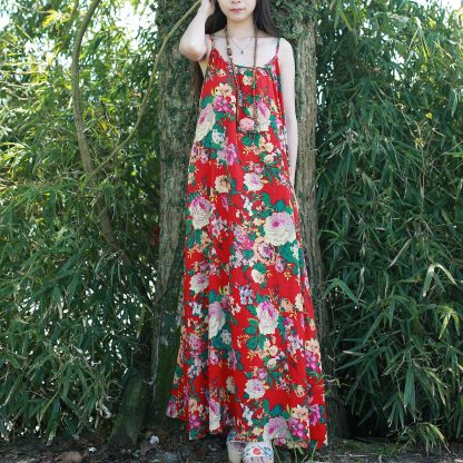 Warm printed suspender maxi dress - Image 6
