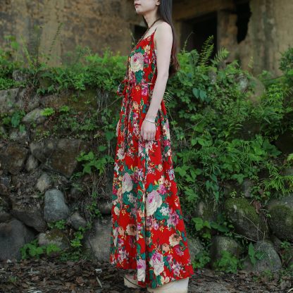 Warm printed suspender maxi dress - Image 3