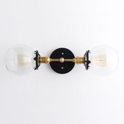 Industrial style transparent ball double head wall lamp - Image 4