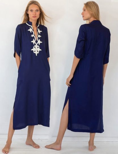 Embroidered long gown dress - Image 6