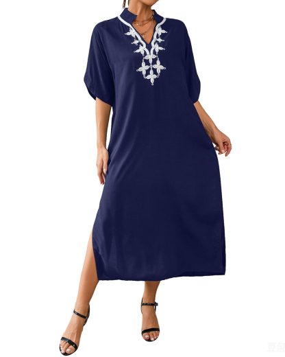 Embroidered long gown dress - Image 5