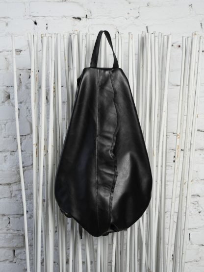 Dark leather backpack - Image 5