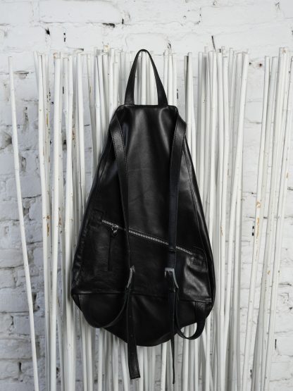 Dark leather backpack - Image 4