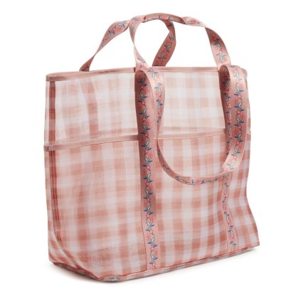 Check mesh tote bag