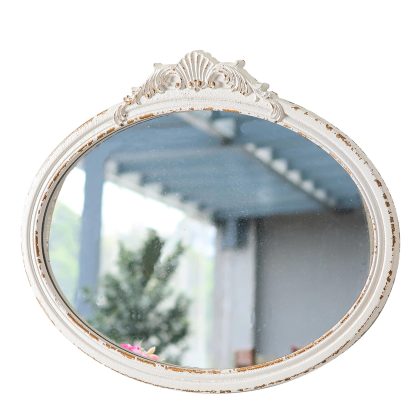 French retro carved oval mirror - Image 10