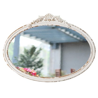 French retro carved oval mirror - Image 9