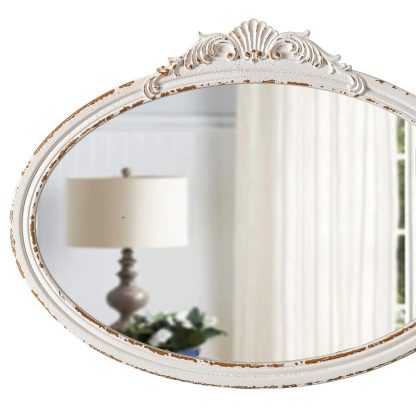 French retro carved oval mirror - Image 2