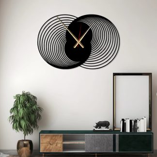 Double Helix Vinyl Record Inspired Wall Clock
