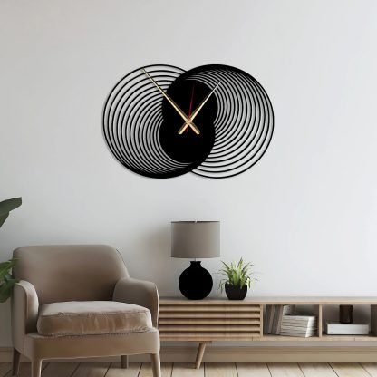 Double Helix Vinyl Record Inspired Wall Clock - Image 2