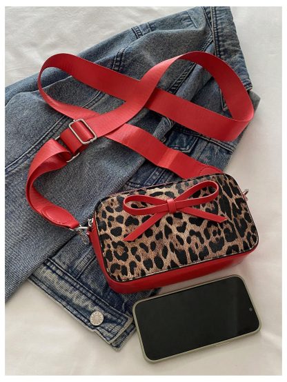Sweet leopard print bow crossbody bag - Image 3