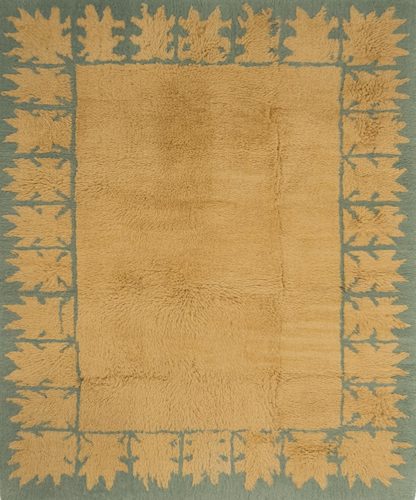 Moroccan-style botanical pattern rug
