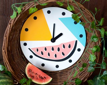 Fun watermelon contrasting wooden wall clock - Image 3