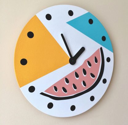 Fun watermelon contrasting wooden wall clock - Image 2